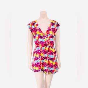 Alice & Olivia Silk Floral Romper